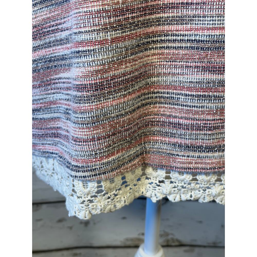 Hannah Petite Boutique Women's sweater striped w/lace trim sz PXL - Picture 3 of 10